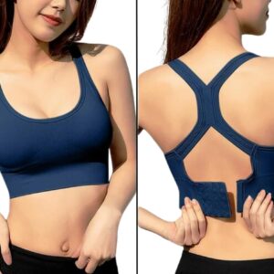 GLAMORAS Women's Nylon Spandex Padded Non Wired Racer Back Sports Bra for Gym, Cardio, Zumba and Yoga | Everyday Active Wear for Girls | Size M to 2XL