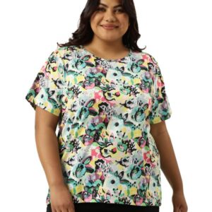 Marca bold Plus Size All Over Printed T-Shirt