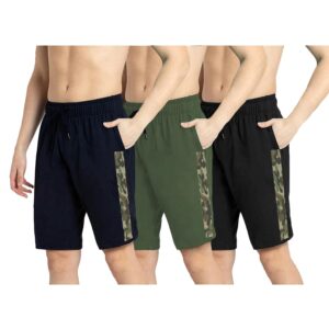 West Gate Clothing Comfortable Plus Size Mens Cotton Shorts Combo | Camouflage Printed Shorts | Pack of 3