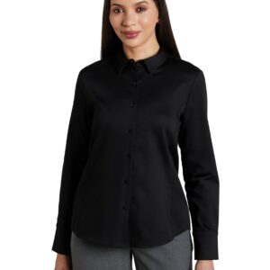 Symbol Premium Women's 'Desk-to-Dinner' Cotton Stretch Formal Shirt (Button Down | Regular Fit | Stylish | Office-wear)