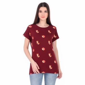Stories.Label Women 100% Cotton Printed Tshirt in Ribbed Neck Includes Plus Sizes, Regular Fit and Half Sleeves (Sizes Small -5XL)