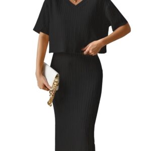 SIRIL - Women's Maxi Co-ord Set Lycra Crop Top and Skirt Set | Top and Bottom Set | 2 Piece Set Women