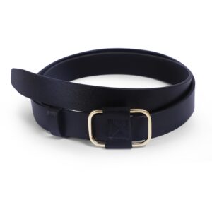 RACHEYTA | Since 2019 | No-Hole Buckle Fashion Women Belt – Adjustable Wear-Proof PU Leather Belt – Fits Waist Sizes 26-38 Inches – Perfect for Formal & Casual Wear - Golden Buckle - Black