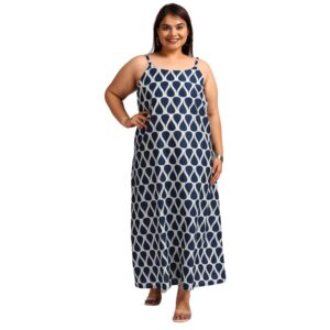 Sizeupp Women's Rayon Plus Size Printed Green Dress | 2XL - 8XL| 100% Rayon | Round Neck | Strap Sleeves | Regular Fit | Full-Length | Stylish Printed Design | Comfortable & Elegant