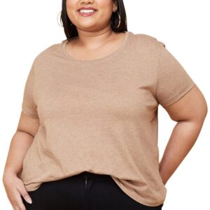 Max Plus Size Women Solid Round Neck T-Shirt