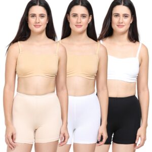 Adira | Shorts for Women Under Dress | Shorts for Women| Women Tights Shorts | Soft & Comfy, Knitted Stretchy Fabric | Perfect Length to Ware Under Dress | Pack of 3