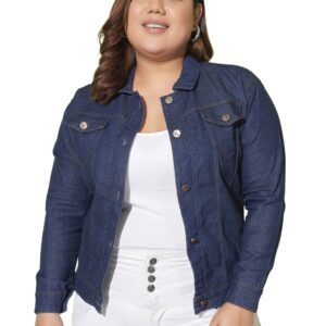 DIMPY GARMENTS Solid Plus Size Women Denim Jacket | Regular Fit 2XL To 6XL