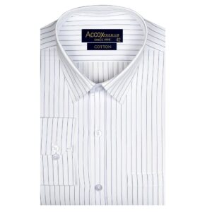 ACCOX Men's Cotton Long Full Sleeves Striped Checkred Regular Fit Formal Shirt for Men (GCR287)
