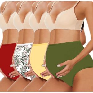 KIFAARU Women's Plus Size Panties High Waist Cotton Brief Maternity Pregnancy C-Section Recovery Underwear Combo (Prints and Colours May Vary) Multicolor