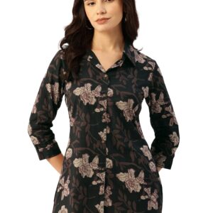 Classic Collared Cotton Shirt with 3/4 Sleeve for a Timeless Casual Look