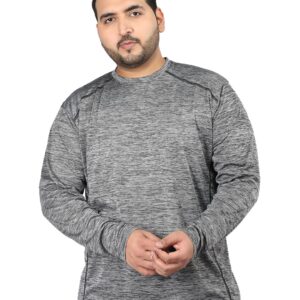 CHKOKKO Men Regular Fit Plus Size Full Sleeve Round Neck Dry Fit Sports T-Shirt