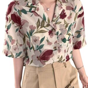 Leriya Fashion Floral Regular Fit Jeans Korean Trendi Western Tops for Women Stylish