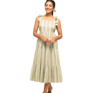 FIORRA Women's Fit And Flare Knee Length Dress
