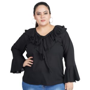 Indietoga Women's Plus Size Georgette Casual Tops