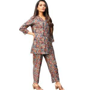 Leriya Fashion Women's Rayon Floral Co-Ord Set