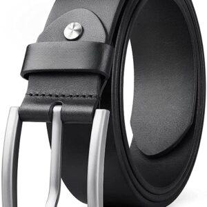 CREATURE Formal/Casual Black Color Genuine Leather Belts For Men (Length- 46 inches||40MM||BL-042-BLK)