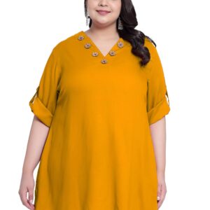 Indietoga Women's Plus Size Casual Longline Tunic Tops (2XL to 7XL)