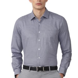 Van Heusen Formal Checkered Shirt for Men| Premium Cotton| Full Sleeves| Slim Fit |Breathable Fabric
