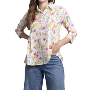 Rajnandini Women's Pure Cotton Jaipuri Printed Short Regular Fit Top (Jopljpr714-P)