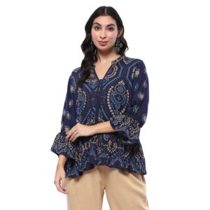 BIBA Women's Rayon Printed Regular Kurti