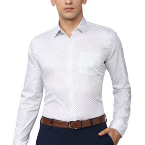 Van Heusen Formal Printed Shirt for Men| Premium Cotton| Full Sleeves| Slim Fit |Breathable Fabric