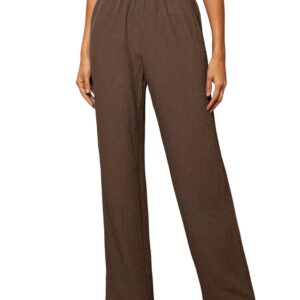 TOPLOT Women’s High-Waisted Trousers | Tailored Wide-Leg Pants | Casual & Formal Wear | Chic and Elegant Look (5230)