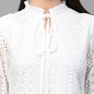 Style Quotient Women Summer Blue Lace Caual Top