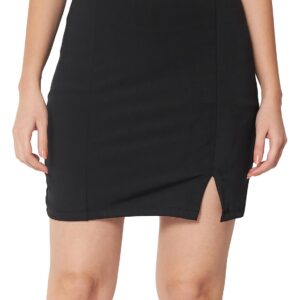 Mehrang Women's Knee Length Formal Pencil Mini Skirt with Elastic Waist Band and Slit, Girl's/Women's Classic Stretchy All Time Trendy Skater Pencil Knee Length Skirts