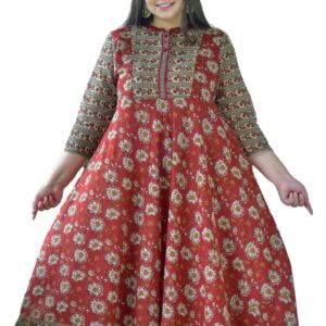 Yash Gallery Women's Cotton Floral Printed Anarkali Kurta for Women