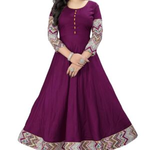 MEESORRA POTLI Neck Design Long Anarkali Wine Super HIT Kurti