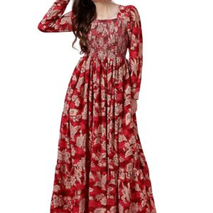 Sheetal Associates Women's Maxi Floral Print Crepe Regular Sleeves Casual Dress