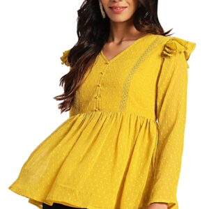 Janasya Women's Solid Regular Fit Top