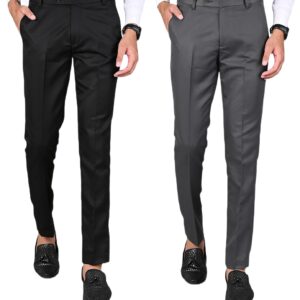 Formal Pants for Men | Men's Slim fit Formal Pant Combo | Non Stretchable Trouser | Office wear Trousers