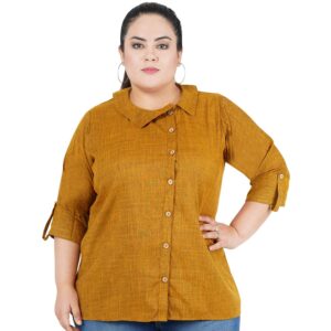 Indietoga Women's Plus Sizes Rayon Cotton Tunic Shirt Kurti Tops (2XL to 10XL)