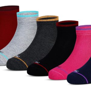 RC. ROYAL CLASS Organic Cotton Ankle Socks For Women, Anti-Odour, Soft Elastic Grip, Women Casual/Formal/Gym/Regular Wear Socks, Pack of 6 Pairs, Free Size