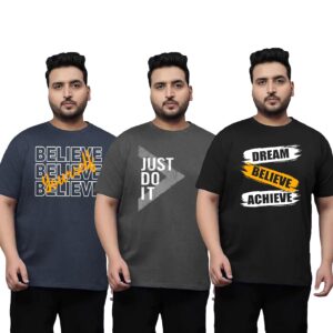 West Gate Clothing Plus Size T-Shirt for Men | Cotton Mens Tshirt 3XL,4XL,5XL (Pack of 3)