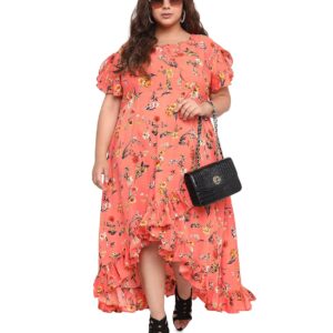 OOMPH! Women's Western & Fusion wear Crepe Wrap Maxi Dress - Green