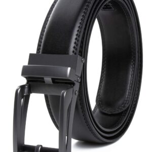 Contacts Genuine Leather Belt for Men with Easier Adjustable Autolock Buckle - Micro Adjustable Belt Fit Everywhere |Formal & Casual | Elegant Gift Box