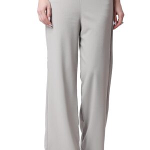 POPWINGS Formal Casual Solid Trousers for Women || Work Trousers for Women || Pull On Trousers for Women || High Waist Plain Women Trousers for Summer