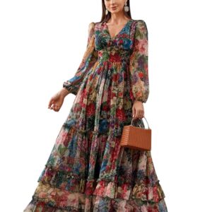 LITZO Women's Georgette A-Line Maxi Dress