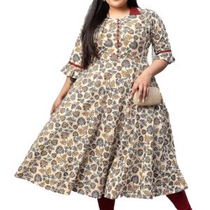 Yash Gallery Women's Cotton Relaxed Fit Anarkali Kurta