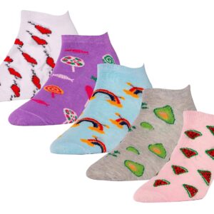 RC. ROYAL CLASS Girls Low Cut Sneaker Length Pure Cotton Multicolored Socks(Pack of 5 Pairs)