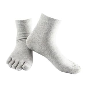 MYADDICTION 1Pair Comfy Five Toe Socks Cotton High Crew Sock Athletic Solid Socks Grey Clothing Shoes & Accessories | Womens Clothing | Hosiery & Socks | Socks