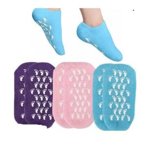 Moisturizing Gel Spa Socks, Non-Slip Grips, 3 Pairs, Any color