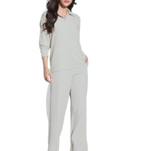 SIRIL Women's Co-Ord Set | Textured Lycra Top and Pant Set | Two Piece Co-ord Set | Casual Wear Co ord Set | Office Wear Co-ord Set