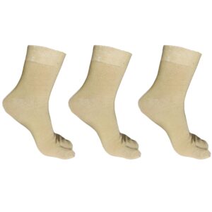 ROS BRIGHT HOSIERY Toe Separator Socks, Cotton Blend, Beige Women Socks,Angutha Socks