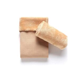 VDangi: Velvet Ankle Length Socks for Women Black & Beige Color with Thumb, Winter Snow Fleece Soft Fur Velvet Snow Thermal Socks Pack of 4 Pair