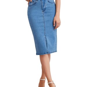GRECIILOOKS Denim Skirt for Women | Long Skirt for Women | Skirt for Women | Denim Skirt for Women Long | Pencil Skirt for Women