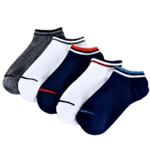 KALKA HOSIERY Men's Ankle-Length Cotton Socks – Pack of 5 Pairs | Soft, Breathable & Stretchable Fabric | Multicolor Everyday Wear for Office, Gym, Travel & Casual Use