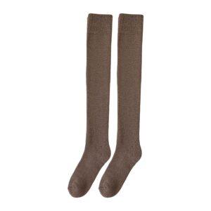 MYADDICTION 50cm Winter Over Knee Long Socks Women Long Stockings Warm Thigh High Socks Coffee Clothing Shoes & Accessories | Womens Clothing | Hosiery & Socks | Socks